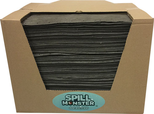 Spill Monster Universal Medium Weight Absorbent Mat Pads, 15" x 17", Box of 200